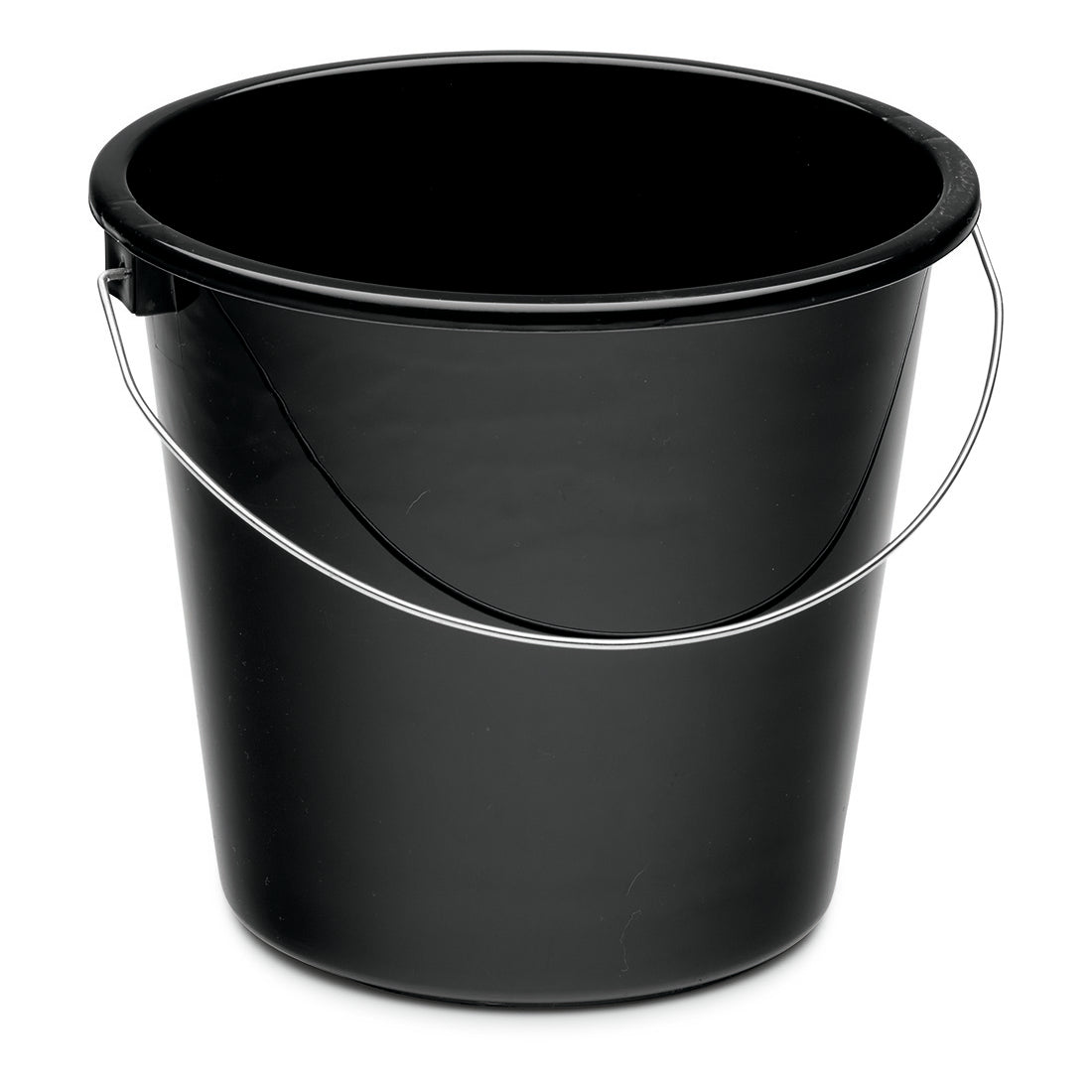 Nölle Profi Brush Haushaltseimer 5 Litry z tworzywa sztucznego od Nölle Profi Brush Bürsten- & Pinseltechnik e.K. to czarne wiadro z tworzywa sztucznego z metalowym uchwytem, gładką powierzchnią i otwartą, okrągłą pokrywą, idealne jako akcesoria do czyszczenia w domu.