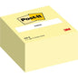 Kostka notatek samoprzylepnych Post-it® 636-B od 3M Deutschland to samoprzylepny notes (żółty, 76 x 76 mm, 450 arkuszy) z wyraźnym nadrukiem "notes" na okładce, certyfikowany przez PEFC i opatrzony logo Post-it.