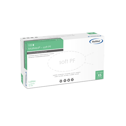 Rękawiczki badawcze MaiMed-soft PF lateksowe niejałowe bezpudrowe 100 szt./op