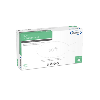 Rękawiczki badawcze MaiMed-soft, lateksowe, niejałowe, pudrowane, 100 szt./op