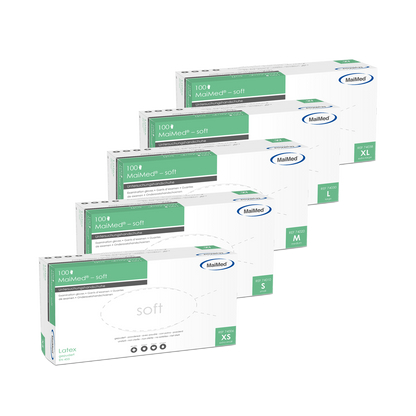 Rękawiczki badawcze MaiMed-soft, lateksowe, niejałowe, pudrowane, 100 szt./op