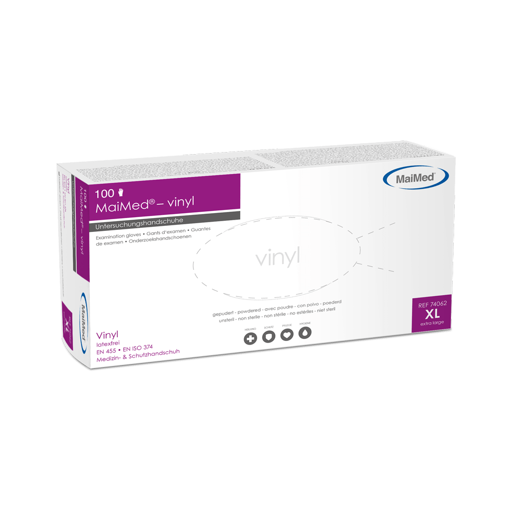 Rękawiczki diagnostyczne MaiMed-winylowe, niejałowe, pudrowane, 100 szt./op