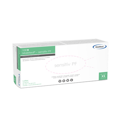 Rękawiczki do badań lateksowych MaiMed Sensitive, niejałowe, bezpudrowe, 100 szt./op