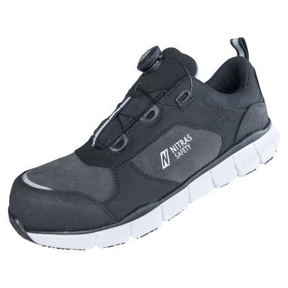 Półbuty bezpieczne NITRAS SONIC STEP FIT, S3S FO HRO SC SR, szaro-czarne