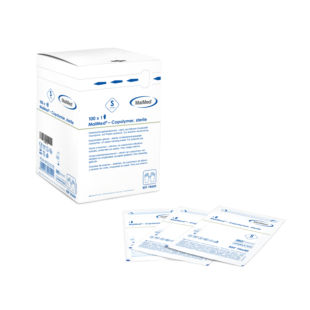 Sterylne, jednorazowe rękawiczki kopolimerowe MaiMed