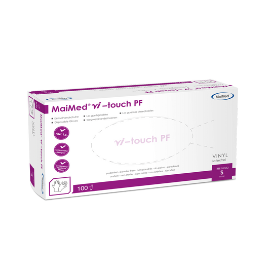 Jednorazowe rękawiczki winylowe MaiMed vi-touch, bezpudrowe, 100 szt./op