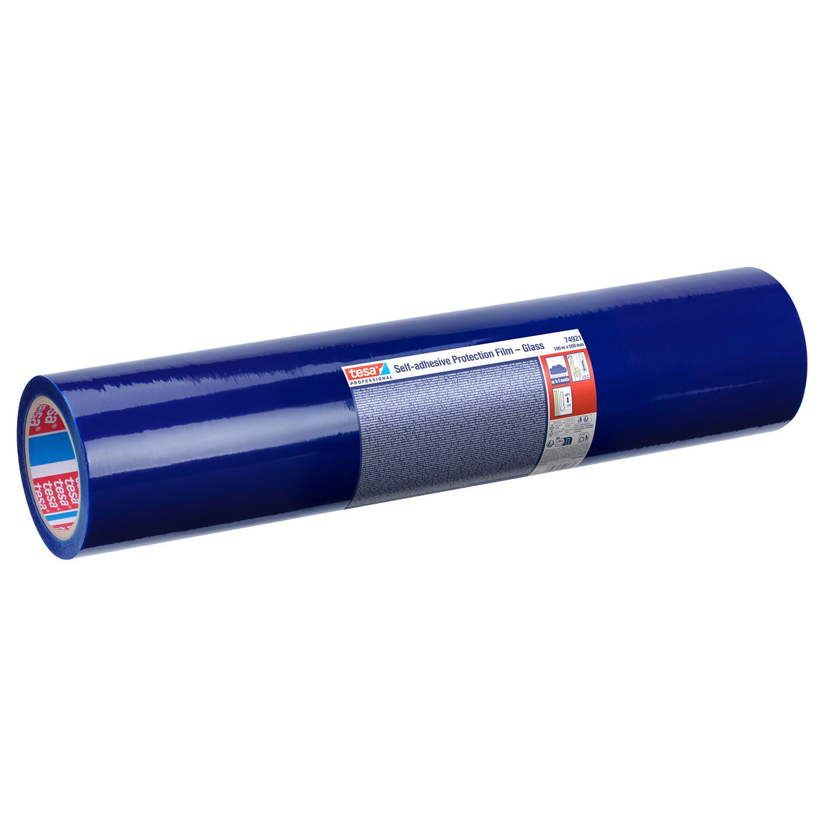 tesa Professional 74921 Selbstklebende Schutzfolie – Glas, blau 100 m x 500 mm