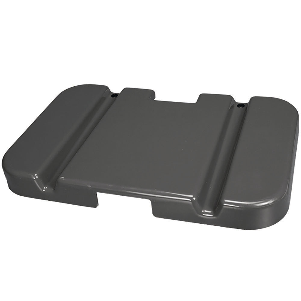 Pokrywa na odpady - 110-150L od Diversey Deutschland GmbH & Co. OHG to prostokątna, ciemnoszara pokrywa z tworzywa sztucznego z wycięciem i wciętymi liniami, pasująca do worków na śmieci o pojemności 110-150L. Opakowanie: 1 sztuka.