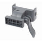 TASKI Connector firmy Diversey Deutschland GmbH & Co. OHG to regulowany wspornik zawiasowy z szarego tworzywa sztucznego z prostokątną podstawą i uchwytem dźwigniowym, przeznaczony do profesjonalnego czyszczenia, przedstawiony tutaj jako opakowanie (1 sztuka) na białym tle.