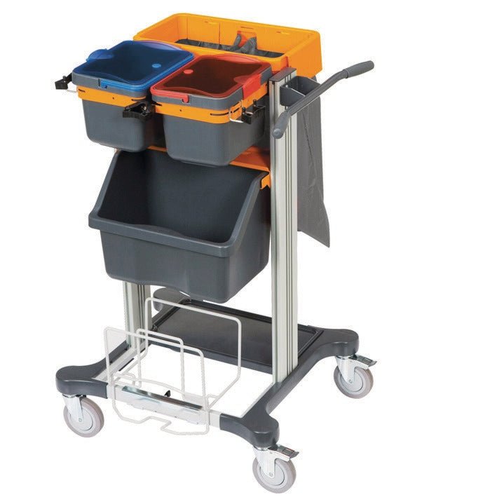 TASKI Mini Open dla Jonmaster od Diversey Deutschland GmbH & Co. OHG to kompaktowy system czyszczenia z otwartymi szufladami do wstępnego zwilżania tekstyliów czyszczących i do czyszczenia natryskowego, idealny do elastycznego zastosowania. Opakowanie (1 sztuka).