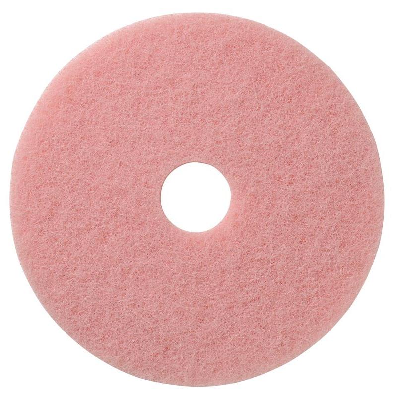TASKI Americo Remover Pad Kombipad do czyszczenia i polerowania od Diversey Deutschland GmbH & Co. OHG to okrągła, płaska, różowa podkładka z otworem pośrodku - idealna do prac czyszczących i polerujących.