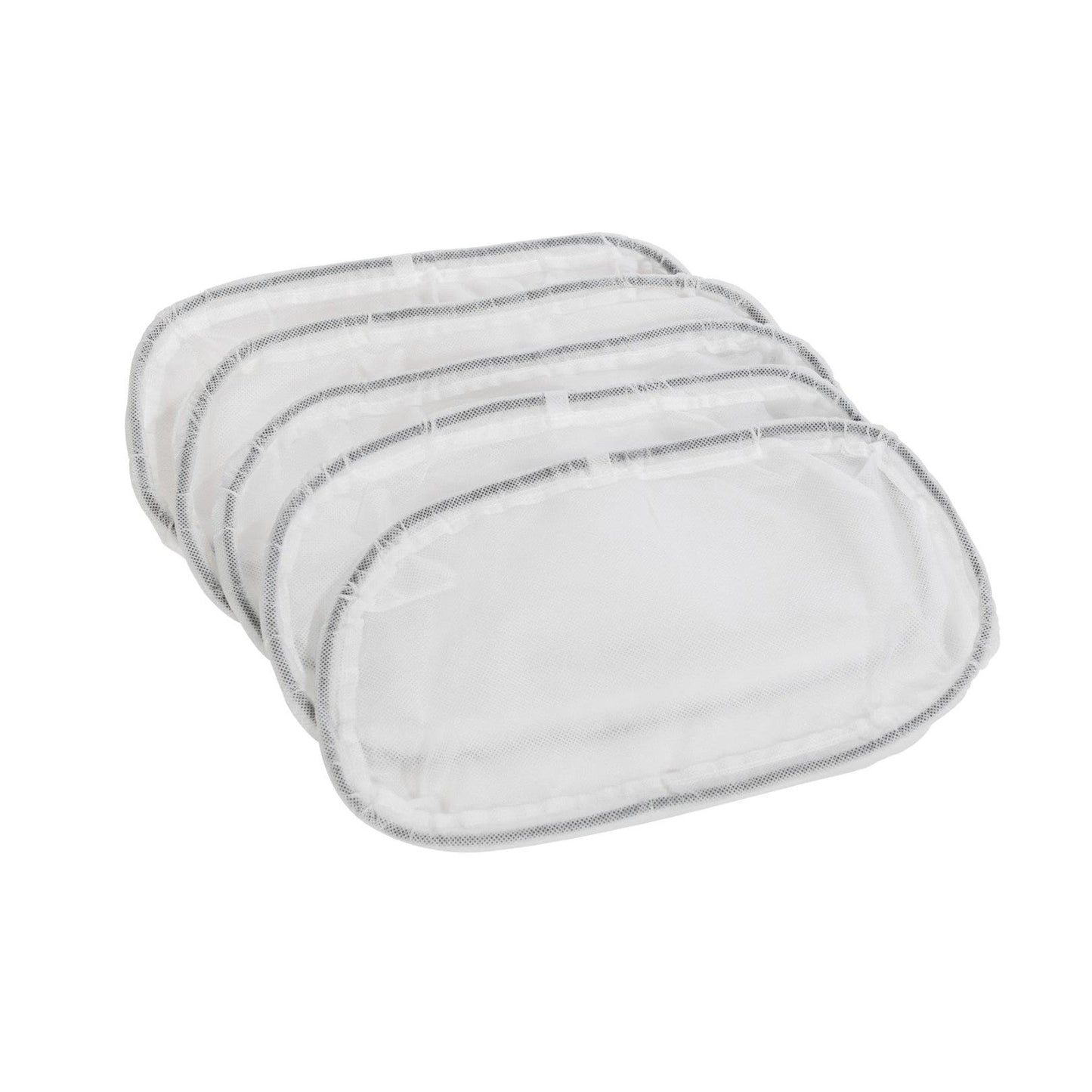 Pięć wydajnych filtrów marki Diversey Deutschland GmbH & Co. OHG do turbiny AERO 3500 jest ułożonych lekko nakładając się na siebie na białym tle - idealne dla maksymalnej wydajności. Idealne jako opakowanie: Filtr Turbina AERO 3500 5 sztuk.