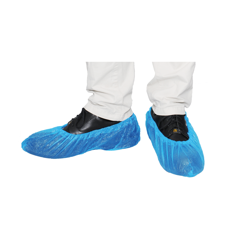 MaiMed-Cover Ochraniacze na buty CPE Jednorazowe ochraniacze na buty wykonane z CPE, niebieskie, 100 szt./op. | Opakowanie (100 sztuk)