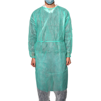 MaiMed-Coat Protect, fartuch ochronny z polaru, zielony niesterylny, elastyczne mankiety, długość 120cm, 10 sztuk | Opakowanie (10 sztuk)