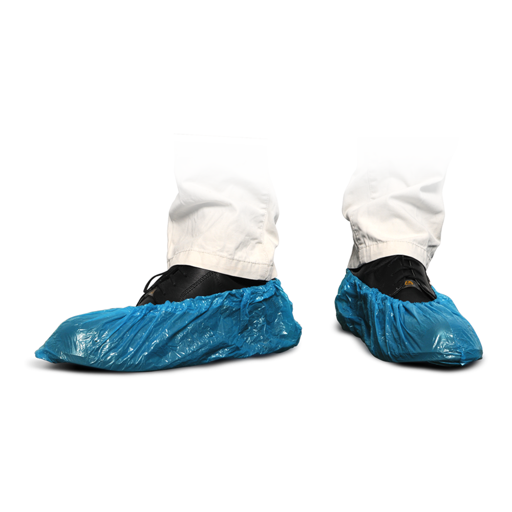 MaiMed-Cover Ochraniacze na buty z PE Jednorazowe ochraniacze na buty z PE, niebieskie, 100 szt./op. | Opakowanie (100 sztuk)