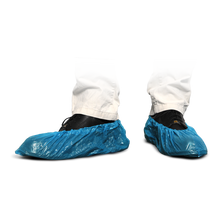 MaiMed-Cover Ochraniacze na buty z PE Jednorazowe ochraniacze na buty z PE, niebieskie, 100 szt./op. | Opakowanie (100 sztuk)
