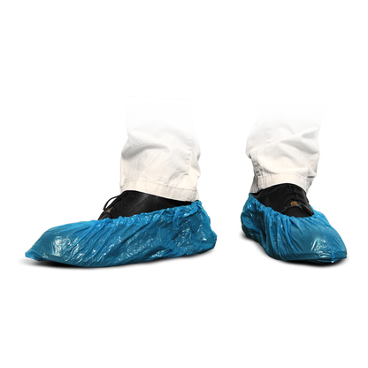 MaiMed-Cover Ochraniacze na buty z PE Jednorazowe ochraniacze na buty z PE, niebieskie, 100 szt./op. | Opakowanie (100 sztuk)