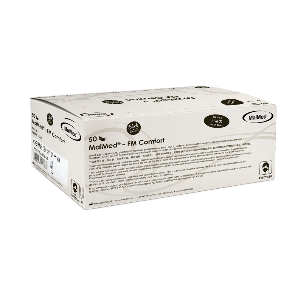 Maska chirurgiczna MaiMed-FM Comfort, niejałowa, 3-warstwowa, op. 50 szt.
