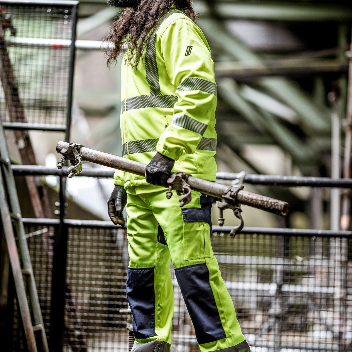 NITRAS MOTION TEX VIZ, długie spodnie robocze o wysokiej widoczności