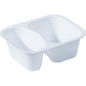 Duni GmbH PP-Schälchen 2 Biały PP 138x114x53 to biała plastikowa tacka z dwoma przegrodami, idealna do żywności lub przypraw w gastronomii; dostępna w opakowaniach po 480 sztuk.
