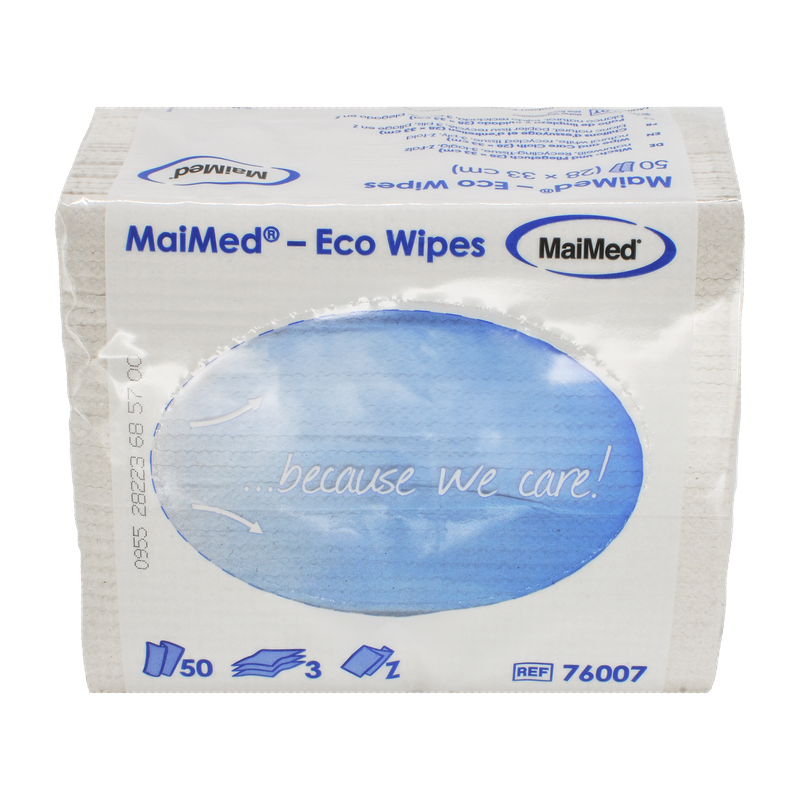 MaiMed- Eco Wipes - ściereczka do wycierania i pielęgnacji, chusteczka makulaturowa 28x33cm, naturalna biel, 3-warstwowa, 50 szt./op. | Opakowanie (50 sztuk)