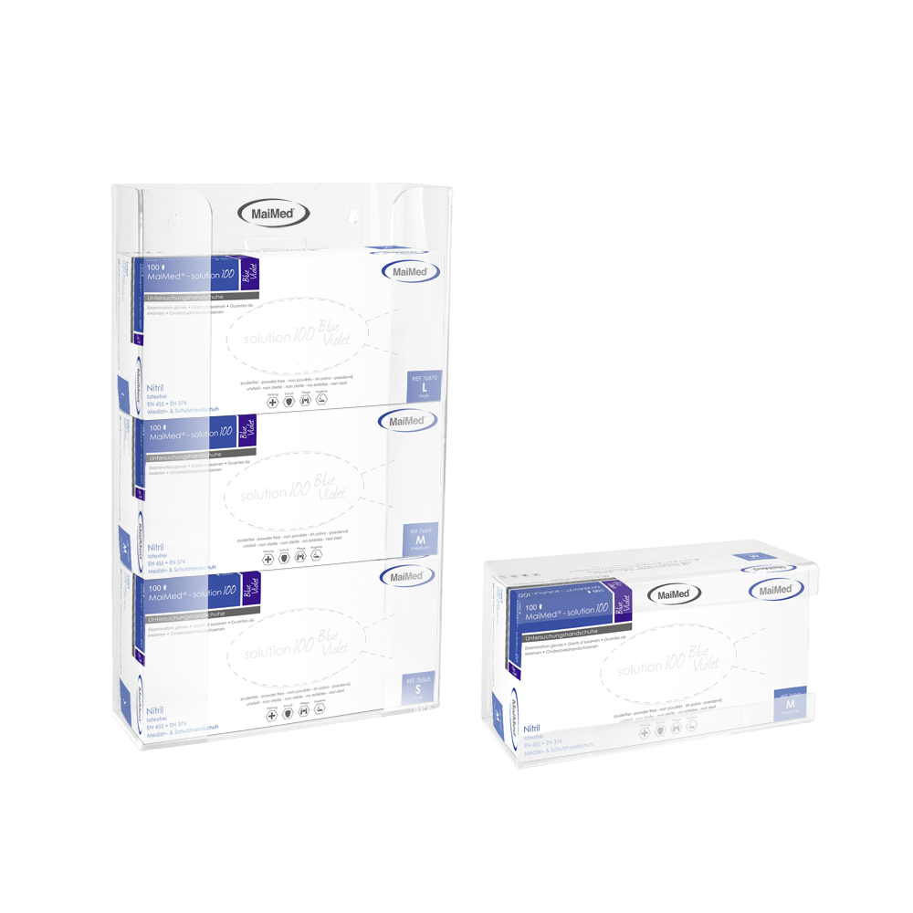 Uchwyt ścienny MaiMed do schowków rękawicowych ze sprężyną wykonany z akrylu - wymiary: 246x106x135mm - opakowanie 1 szt. | Opakowanie (1 szt.)