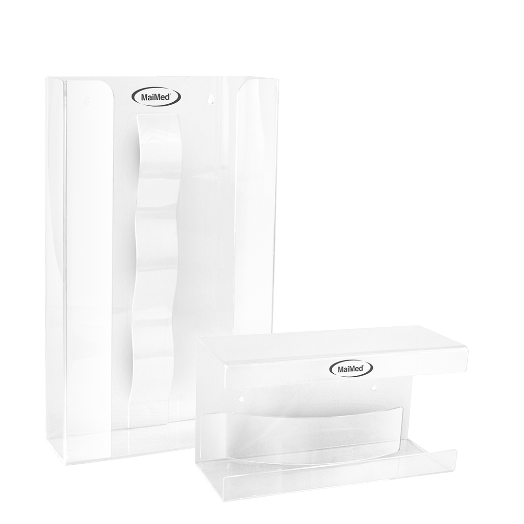 Uchwyt ścienny MaiMed do schowków rękawicowych ze sprężyną wykonany z akrylu - wymiary: 246x106x135mm - opakowanie 1 szt. | Opakowanie (1 szt.)