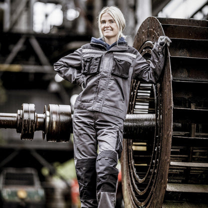 NITRAS MOTION TEX PLUS, ogrodniczki, szaro-czarne