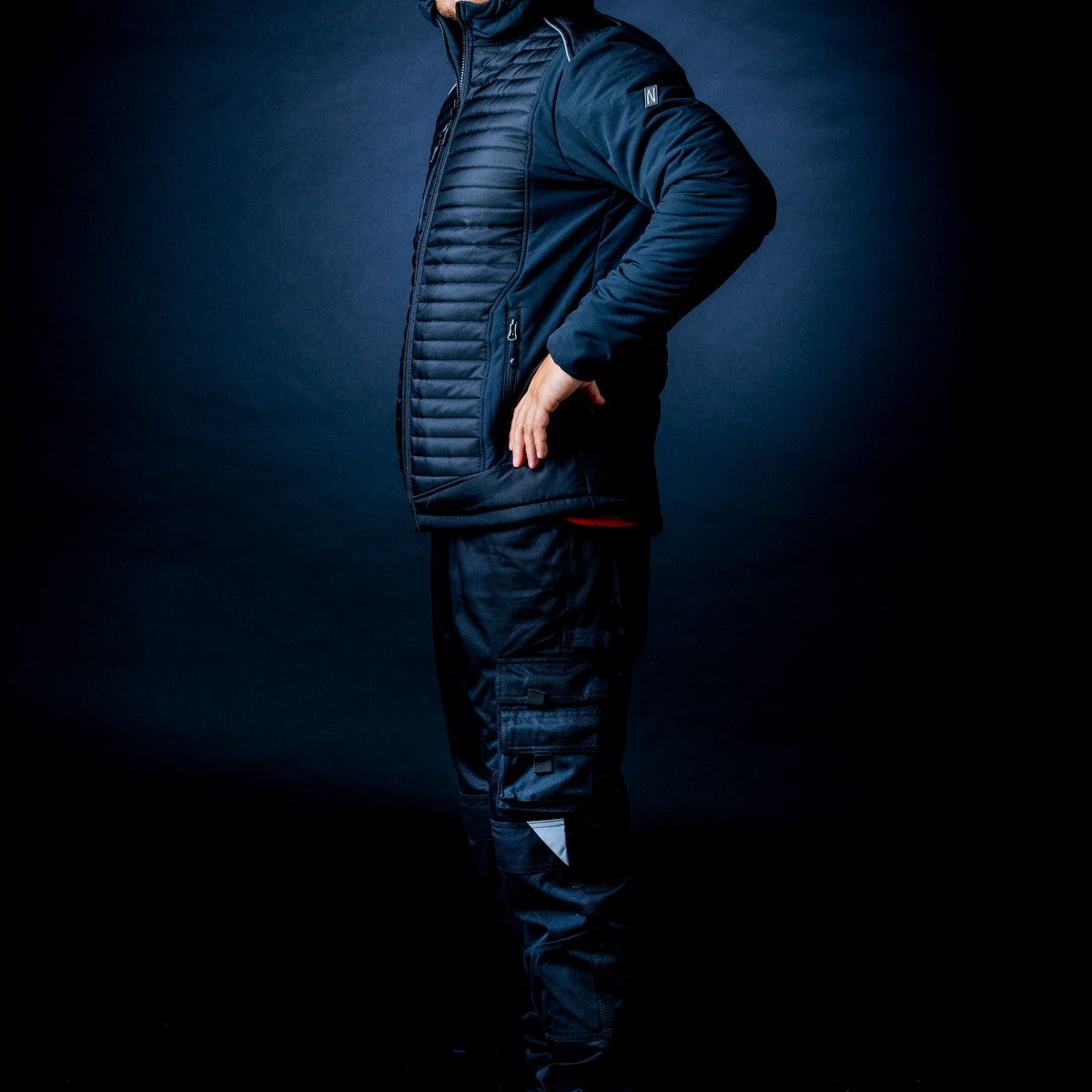 NITRAS MOTION TEX PLUS, pikowana kurtka softshell w kolorze czarnym