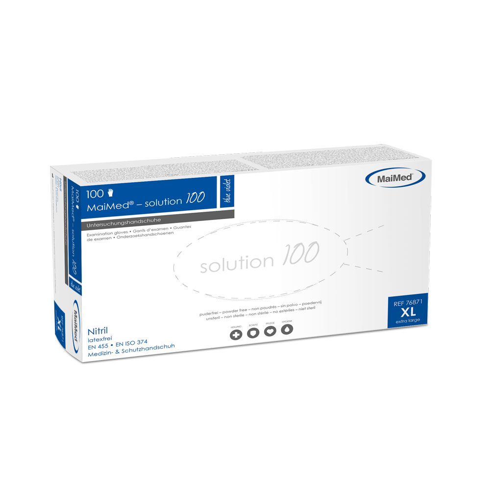 Rękawiczki bezlateksowe MaiMed-solution 100 niebiesko-fioletowe niesterylne bezpudrowe, 100 szt./op.