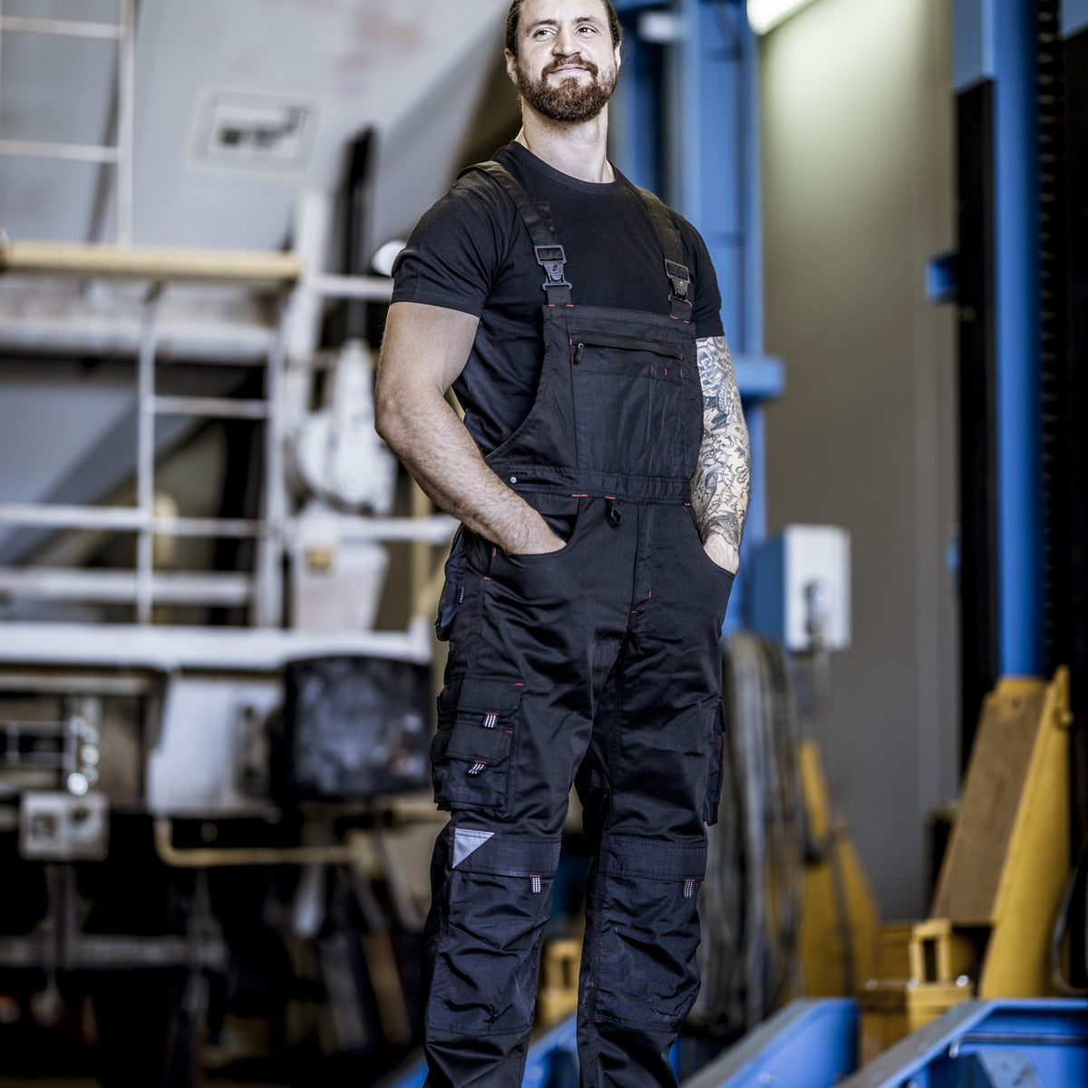 NITRAS MOTION TEX PRO FX, ogrodniczki, czarne