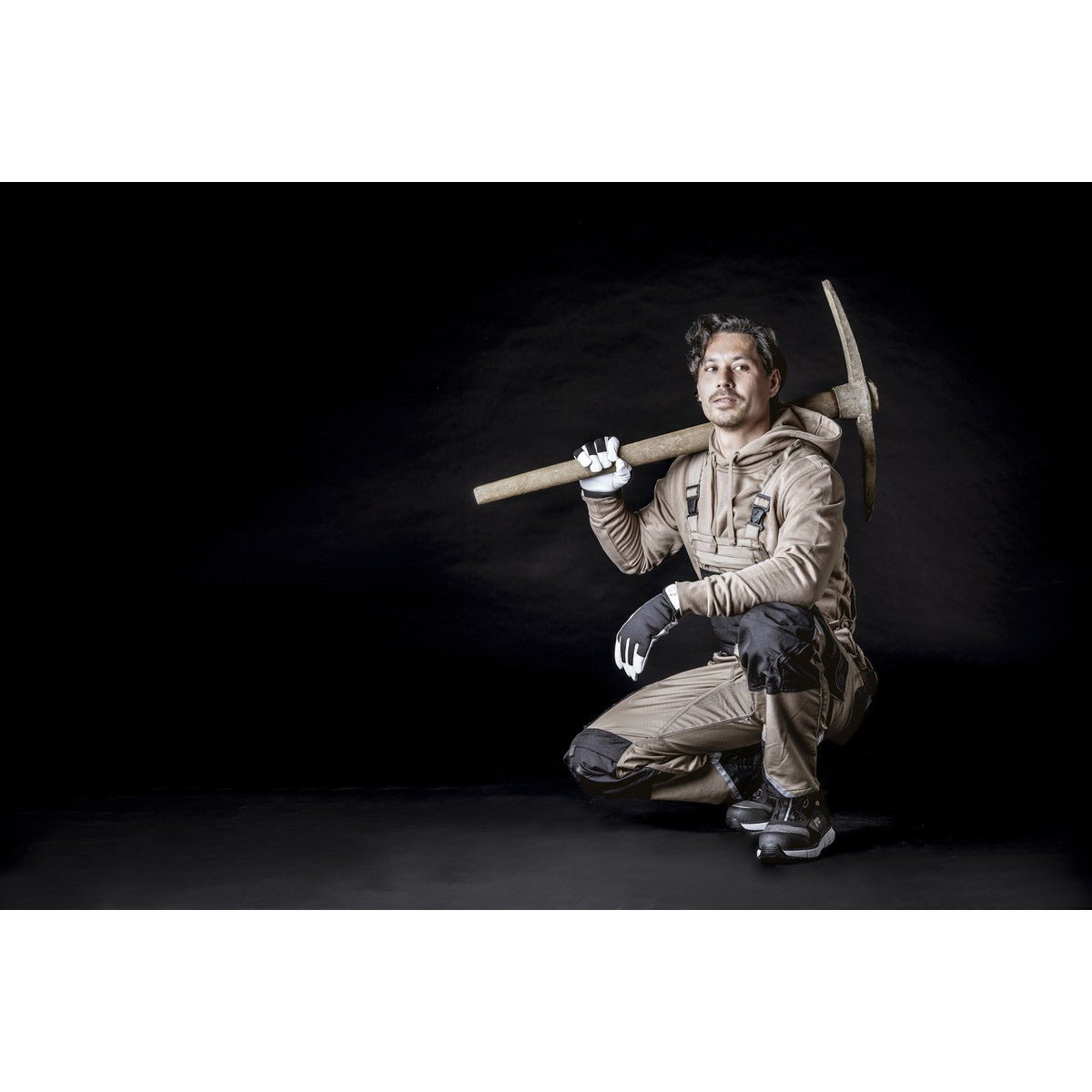 NITRAS MOTION TEX PRO FX, ogrodniczki, kolor khaki/czarny