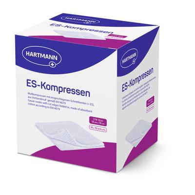 Hartann ES kompresy kompresy z gazy 5x5 cm, 12-krotne, niesterylne - 100 sztuk | Opakowanie (100 sztuk)
