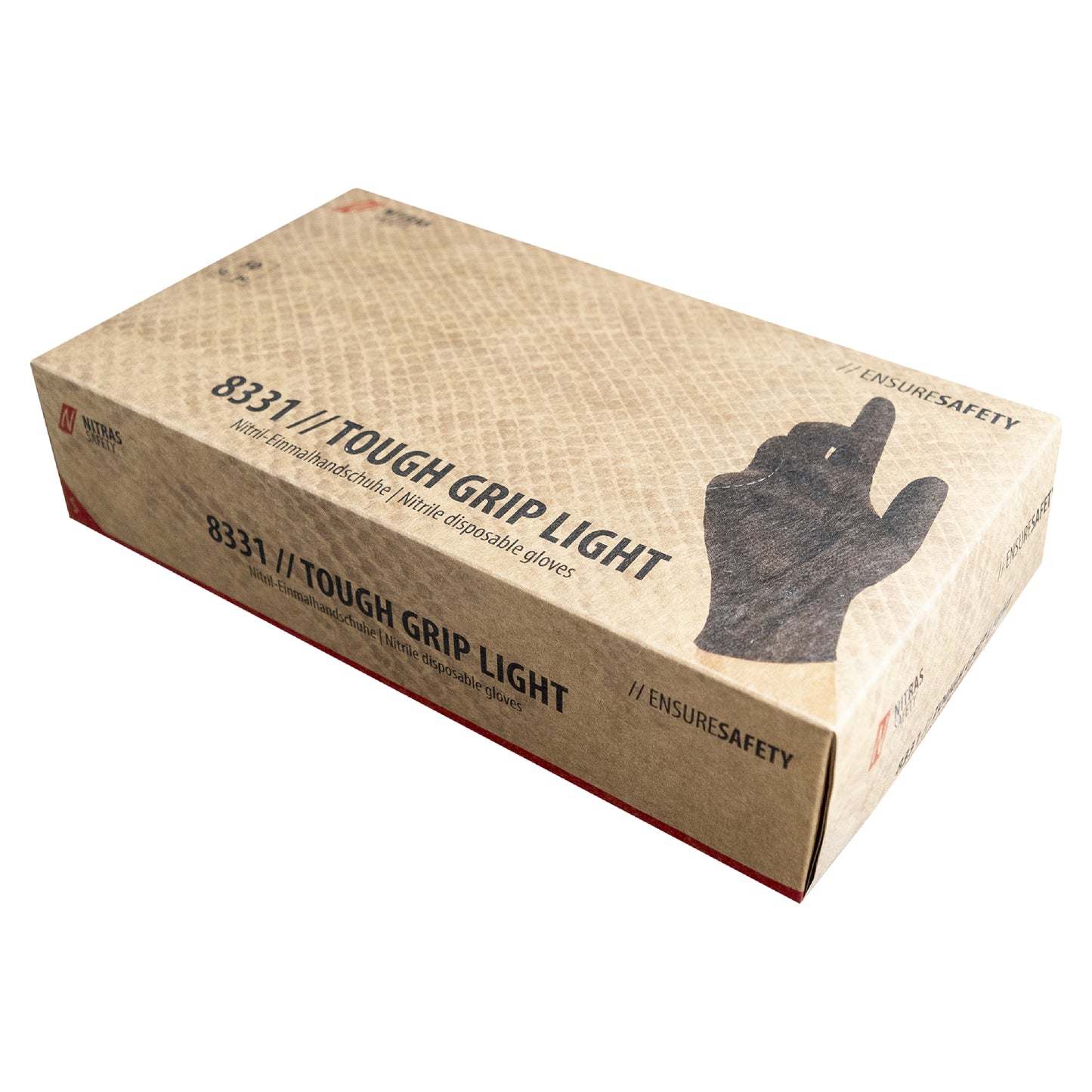 Rękawiczki jednorazowe nitrylowe NITRAS TOUGH GRIP LIGHT w kolorze czarnym