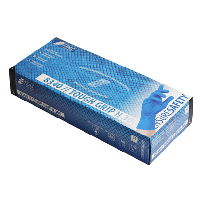 Rękawiczki jednorazowe nitrylowe NITRAS TOUGH GRIP N 300, kolor niebieski