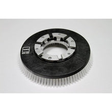 Szczotka do szorowania Nylon (35 cm) od Diversey Deutschland GmbH & Co. OHG to okrągła standardowa szczotka do szorowania z białym włosiem do swingo 2500, oznaczona "TASKI 8501.080", zaprojektowana do twardych podłóg. Jedna sztuka na opakowanie, przedstawiona na jednolitym białym tle.