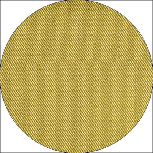 Eine Nahaufnahme der Starpak Tischdecke, stoffähnlich, Vlies "soft selection plus" zeigt einen kreisförmigen Fleck aus gelbem Stoff mit diagonal gewebter Struktur. Der Stoff erscheint glatt und dicht gewebt vor einem weißen Hintergrund.