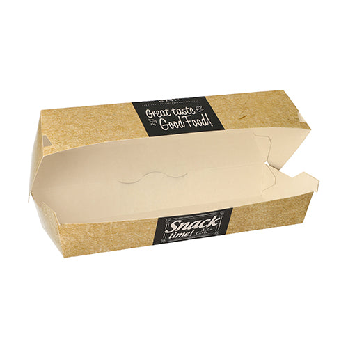 Die PAPSTAR Baguetteboxen "pure" (6,5x7,5x21 cm) von PAPSTAR GmbH sind umweltfreundliche, rechteckige, offene Kartonagen - ideal für die Gastronomie und perfekt als Baguetteboxen; 50er-Pack mit Schrumpffolie.