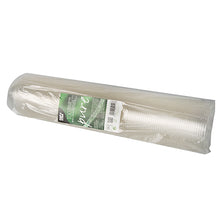 Zwinięty stos przezroczystych pokrywek kopułowych PAPSTAR 100, PLA „pure“ okrągłe pokrywki (Ø 9,5 cm, 4,5 cm), firmy PAPSTAR GmbH, owinięty w przezroczyste opakowanie z zielono-białą etykietą z informacjami o produkcie.