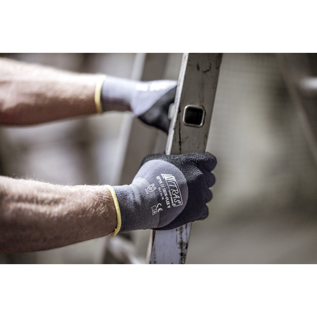 NITRAS SKIN FLEX V, rękawice montażowe, kolor szaro-czarny