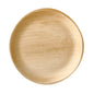 Der PAPSTAR 25 Teller „pure“ rund von PAPSTAR GmbH ist ein rundes, hellbraunes Palmblatt-Einweggeschirr mit glatter Oberfläche und natürlicher Maserung – biologisch abbaubar, umweltfreundlich und ideal für nachhaltige Anlässe.