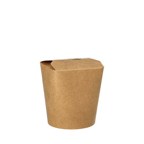 Pudełko na przekąski PAPSTAR GmbH z brązowej tektury, prostokątne i złożoną pokrywą, z zestawu 25 „PAPSTAR 25 Snackboxen“, sfotografowane na białym tle.