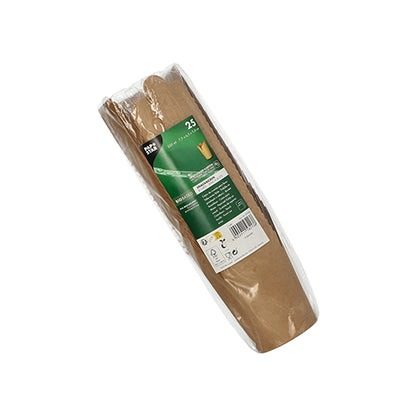 Opakowanie z 25 pudełkami na przekąski (prostokątne, tekturowe) z brązowego papieru firmy PAPSTAR GmbH, ekologiczne i nadające się do recyklingu – idealne na przyjęcia i doskonałe w połączeniu z pasującymi kubkami papierowymi PAPSTAR.