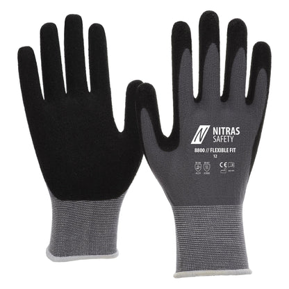 NITRAS FLEXIBLE FIT, rękawice montażowe, szaro-czarne