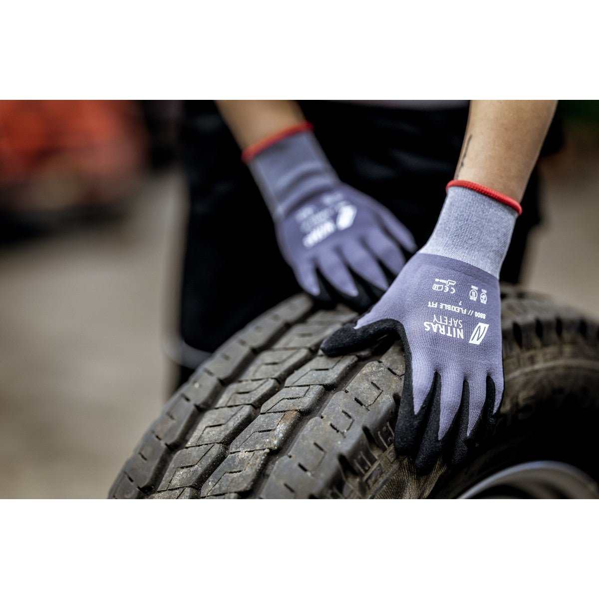 NITRAS FLEXIBLE FIT, rękawice montażowe, szaro-czarne