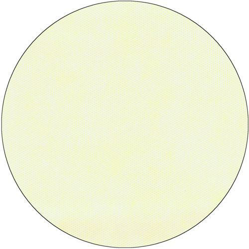 Eine schlichte, cremefarbene runde Scheibe mit dünner schwarzer Kontur, ähnlich der Starpak Tischdecke „soft selection“ aus stoffähnlichem Vlies in Creme (40 m x 1,18 m), präsentiert vor weißem Hintergrund.