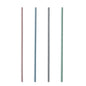 Cztery proste papierowe słomki PAPSTAR GmbH (21 cm, Ø 6 mm) są ustawione pionowo na białym tle. Kolorowe słomki PAPSTAR są dostępne w jasnoróżowym, niebieskim, szarym i zielonym kolorze.
