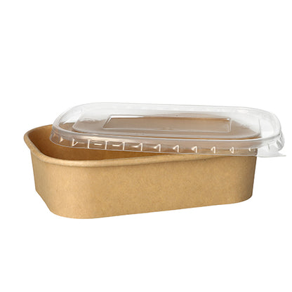 Die PAPSTAR GmbH 25 Verpackungsbecher aus brauner, rechteckiger Pappe mit Klarsichtdeckel sind umweltfreundliche Verpackungslösungen und eignen sich ideal für den nachhaltigen Gebrauch.
