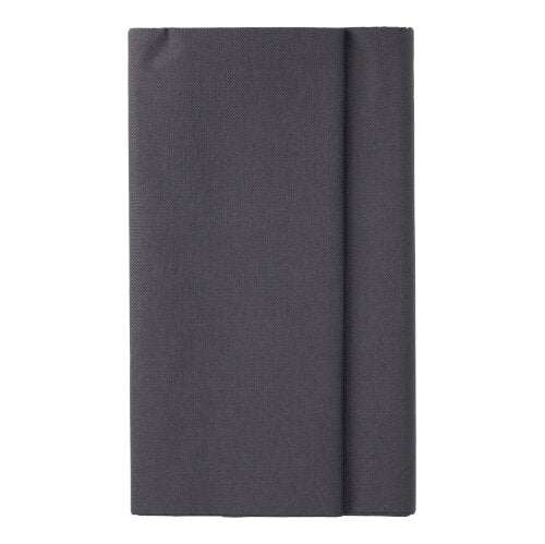 Prosty ciemnoszary obrus PAPSTAR z kolekcji ROYAL (120 cm x 180 cm, włóknina) firmy PAPSTAR GmbH jest starannie złożony na białym tle.