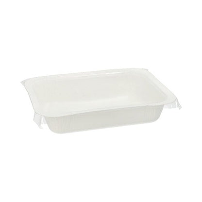 Biały, prostokątny pojemnik na żywność Starpak 260 (530 ml, 3,7 x 13,7 x 18,1 cm, jednorazowy karton) na prostym białym tle. Opakowanie zawiera 260 sztuk.